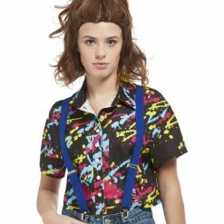 Smiffys USA 80s Eleven Paint Splatter Print Women's Stranger Shirt