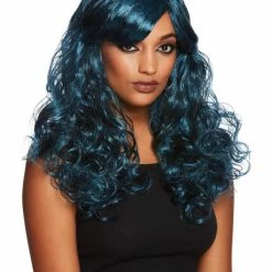 Smiffys USA Wigs & Beards Gothic Seductress Curly Women's Black And Blue Wig