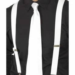 Smiffys USA 20s White Elasticated Adult Braces