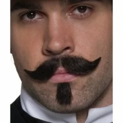 Smiffys USA Authentic Western Gambler Moustache, Brown