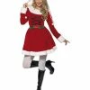 Smiffys USA Miss Santa Ladies Costume With Hood