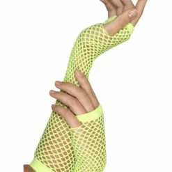 Smiffys USA 80s Fishnet Women's Neon Green Fingerless Gloves