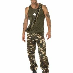 Smiffys USA Costumes Khaki Camo Men's Army Costume