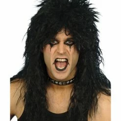 Smiffys USA 80s Hard Rocker Men's Black Wig