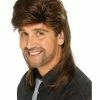 Smiffys USA 80s Mullet Men's Brown Wig Wigs & Beards