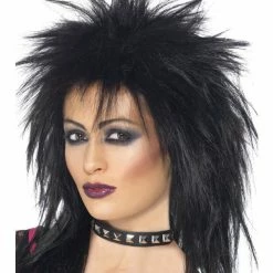 Smiffys USA 80s Rock Diva Women's Black Long Mullet Wig Wigs & Beards