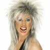 Smiffys USA 80s Rock Diva Women's Blonde Streaked Long Mullet Wig Wigs & Beards