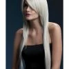Smiffys USA Amber Women's Fever Blonde Wig Long Straight With Feathered Fringe Wigs & Beards