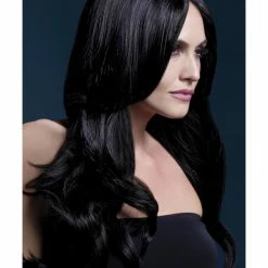 Smiffys USA Khloe Fever Women's Black Wig Long Wave
