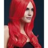Smiffys USA Khloe Fever Neon Red Women's Wig Long Wave 1 Smiffys USA Khloe Fever Neon Red Women's Wig Long Wave