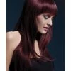 Smiffys USA Fever Sienna Women's Black Cherry Wig Long With Fringe Wigs & Beards 2 Smiffys USA Fever Sienna Women's Black Cherry Wig Long With Fringe Wigs & Beards
