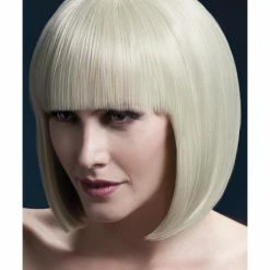 Smiffys USA Elise Women's Blonde Fever Wig Sleek Bob With Fringe Wigs & Beards
