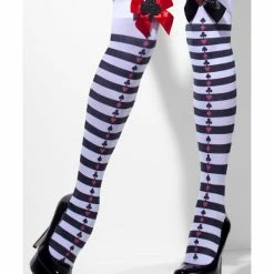 Smiffys USA Opaque Paying Card's Black And White Women's Hold-Ups