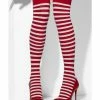 Smiffys USA Opaque Red And White Striped Women's Hold-Ups
