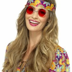 Smiffys USA 60s 70s Hippie Specs Red 1960's Costumes