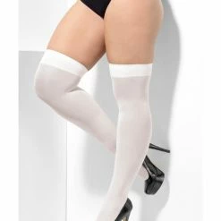 Smiffys USA Accessories Opaque Plus Size Women's White Hold-Ups