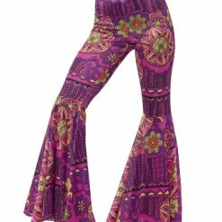 Smiffys USA 60s 70s Flared Women's Psychedelic Trousers Costumes