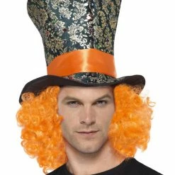 Smiffys USA Hats & Headpieces Top Hat Crazy Adult With Orange Hair