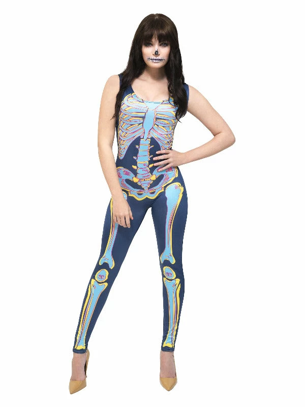 Smiffys USA Skeleton Fever Bodysuit Women's Costume Costumes 3 Smiffys USA Skeleton Fever Bodysuit Women's Costume Costumes