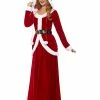 Smiffys USA Mrs Claus Women's Long Dress Hooded Costume 2 Smiffys USA Mrs Claus Women's Long Dress Hooded Costume