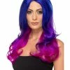Smiffys USA Ombre Women's Blue, Pink Purple Long Wig