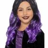 Smiffys USA Witch Wig Girl's Black And Purple Wigs & Beards