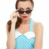 Smiffys USA 50s Flyaway Style Rock & Roll Diamante Women's Sunglasses 1950's Costumes