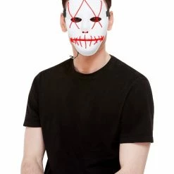 Smiffys USA Stitch Face LED White Mask Masks