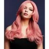 Smiffys USA Fever Nicole Women's Ash Pink Wig Long Soft Wave