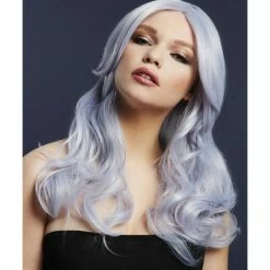 Smiffys USA Wigs & Beards Fever Nicole Women's Silver Lilac Purple Wig Long Soft Wave