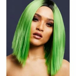 Smiffys USA Fever Kylie Women's Lime Green Wig Two Toned Long Bob Wigs & Beards