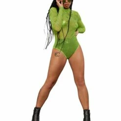 Smiffys USA Costumes Fever Cannabis Sheer Women's Bodysuit