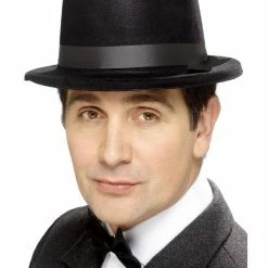 Smiffys USA Hats & Headpieces Flocked Topper Men's Black Hat