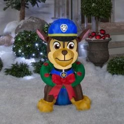 Gemmy PAW Patrol - Chase With Wreath 3ft Airblown Christmas Yard Decor