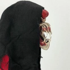 Zagone Studios Predator Purple, Fanged Monster Latex Face Mask With Attached Silver Lined Hood Masks