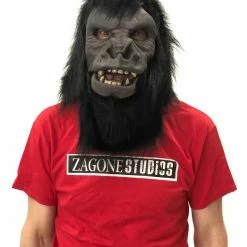 Zagone Studios Two Bit Roar Gorilla Primate Latex Face Mask With Moving Mouth