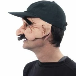 Zagone Studios Stan The Man Character Half Mask, Funny Old Man With Mustache And Cigar Masks