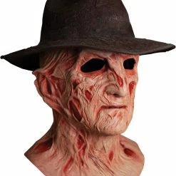 Trick Or Treat Studios TV & Movie Costumes The Dream Master Deluxe Freddy Mask With Hat, A Nightmare On Elm Street 4