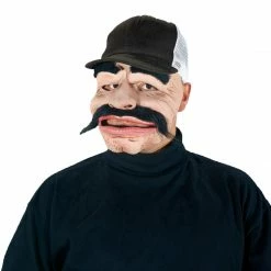 Zagone Studios Robert No Dinero, Old Man Latex Face Mask With Attached Hat And Mustache Masks