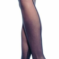 Leg Avenue Plus Size Costumes Sheer Back Seam Stocking Black