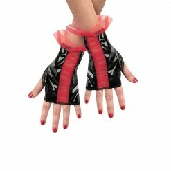Disguise Glovettes Red Black Ruched Child