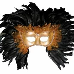 Forum Novelties Masks Half Style Mask Gd W Feathers