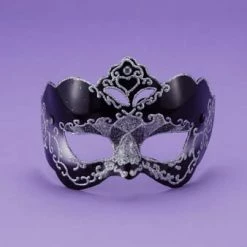 Forum Novelties Half Style Mask Bk W Silver Masks