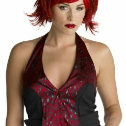 Seasonal Visions Razor Pixie Wig Burgundy Red Sci-Fi Costumes
