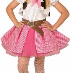 Living Fiction Costumes Girls Pink And White Cowgirl Costume