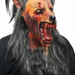 Ghoulish Brown Wolf Latex Mask Masks