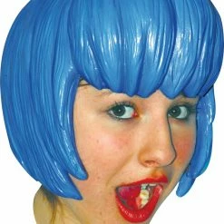 Ghoulish Wigs & Beards Anime 6 Latex Wig Blue