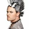 Seasonal Visions Mohawk Wig Black White Wigs & Beards