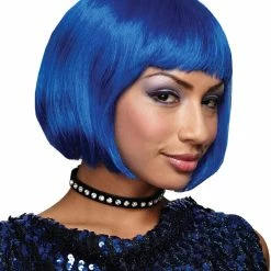 Seasonal Visions Backlight Bob Wig Blue Or Green Wigs & Beards