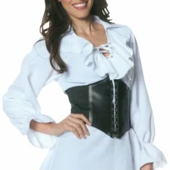 Underwraps Plus Size Laced-Front Pirate Blouse Women's Costumes